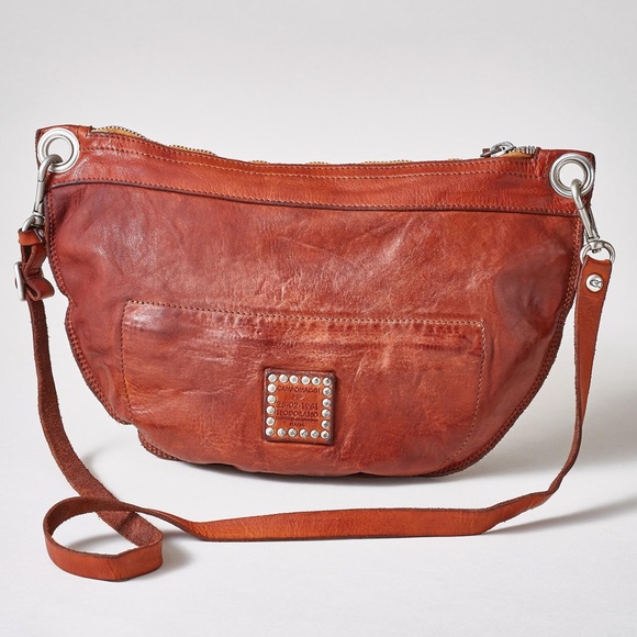 Campomaggi Catullo Clutch Bag Embellished Hobo shoulder purse cognac Studded - Picture 6 of 11